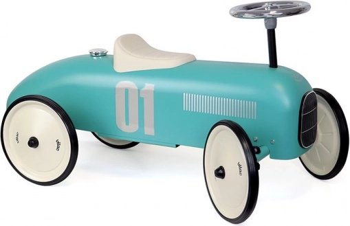 Vilac retro vehicul de împins din metal albastru deschis