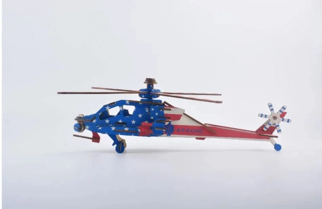 Puzzle 3D din lemn - Elicopter de luptă Apache