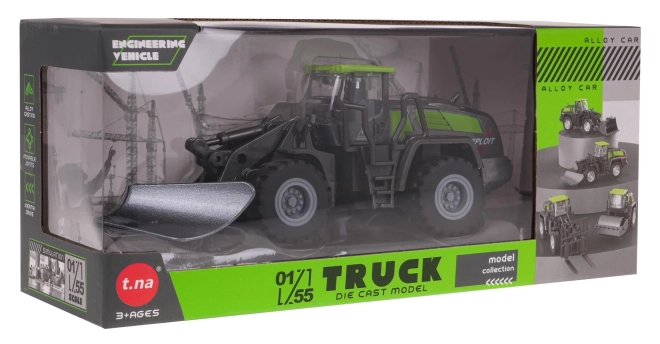 Buldozer metalic negru-verde