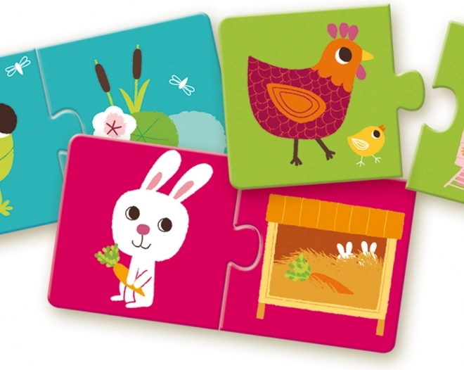 Puzzle Casuțe de Animale DJECO