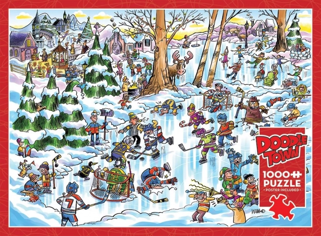 Puzzle DoodleTown Hochei Cobble Hill 1000 piese