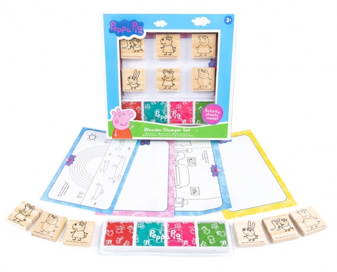 Set de ștampile din lemn Peppa Pig
