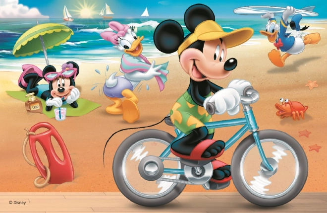 Puzzle Mickey Mouse pe plajă 54 piese