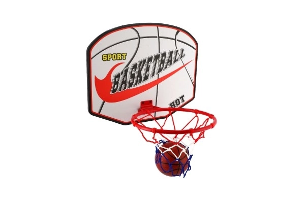 Coș de baschet cu placă din lemn și accesoriu