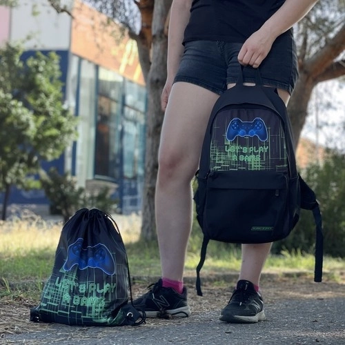 Rucsac școlar gamer cu sac de sport 22L