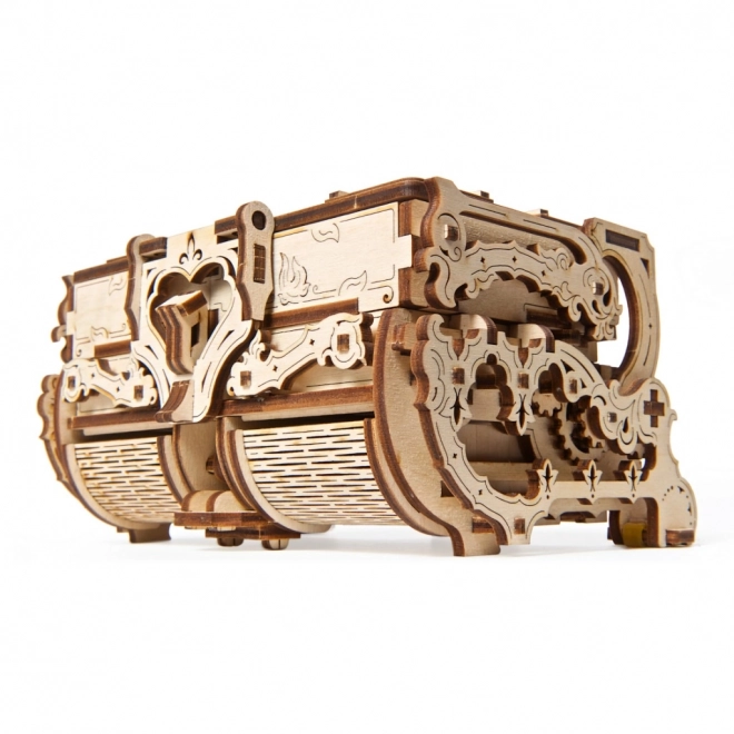 Puzzle 3D din lemn Ugears – casetă de bijuterii antică