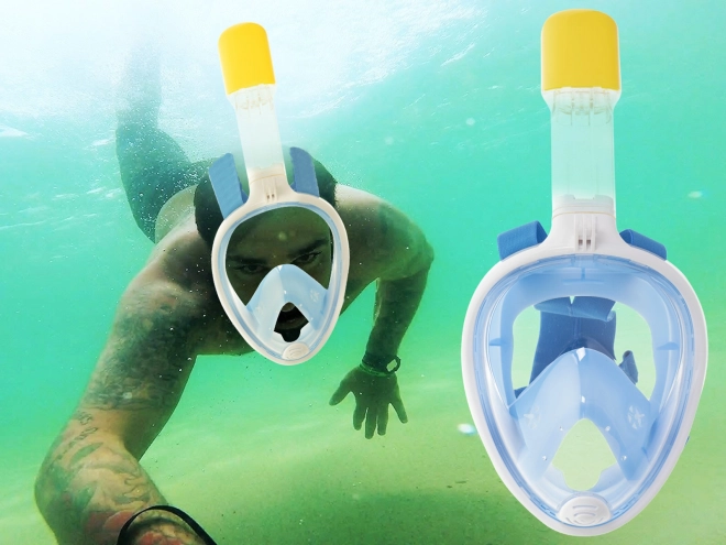 Masca de snorkeling completă pliabilă L/XL albastră