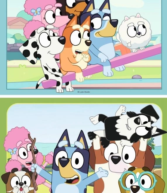 Puzzle Bluey Ravensburger pe terenul de joacă