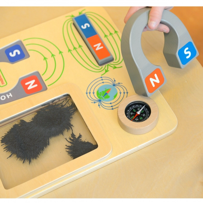 Tablă educativă magnetică cu busolă Masterkidz Montessori