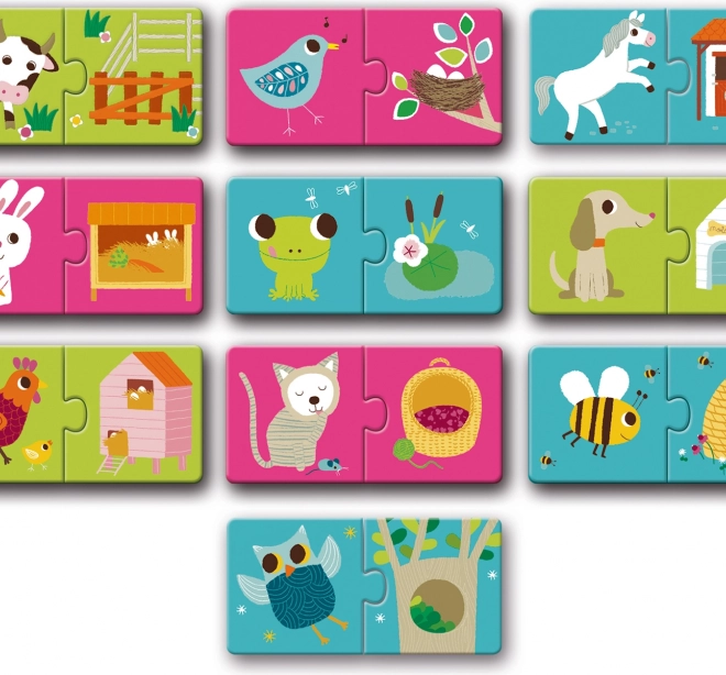Puzzle Casuțe de Animale DJECO