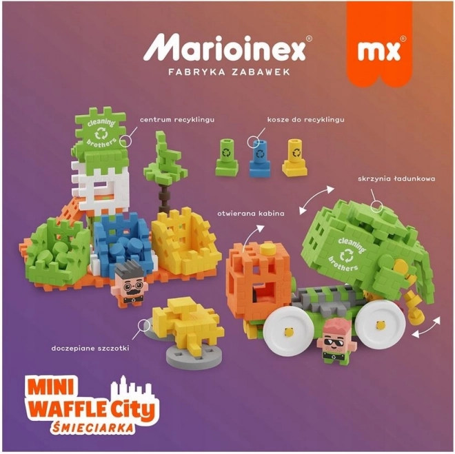 Set de construcție Camion de Gunoi Mini Waffle