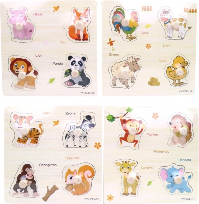 Puzzle din lemn pentru copii, 15 x 15 cm