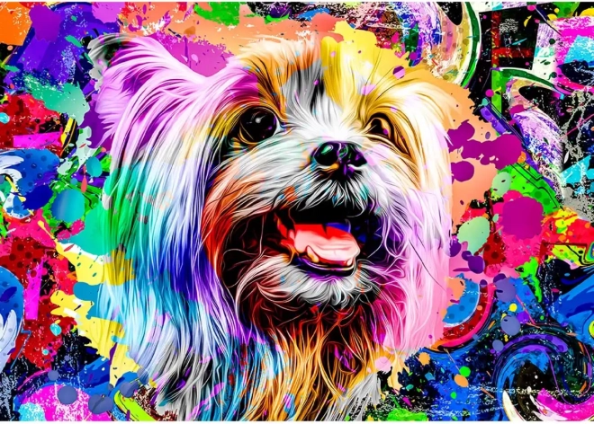 Puzzle din lemn ediție Pop Art Terrier Yorkshire