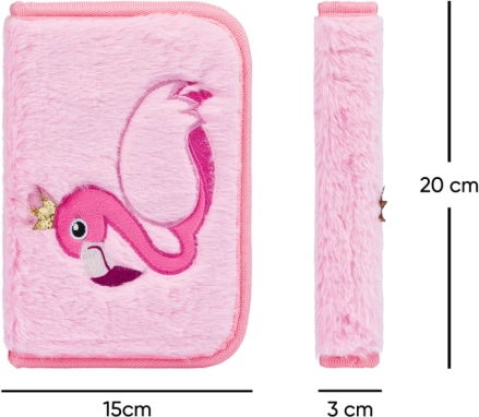 Design moale din pluș cu motiv flamingo