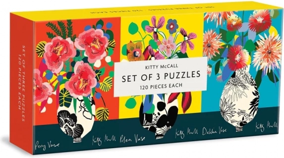 Set de puzzle Galison Kitty McCall 120 piese 3‑în‑1