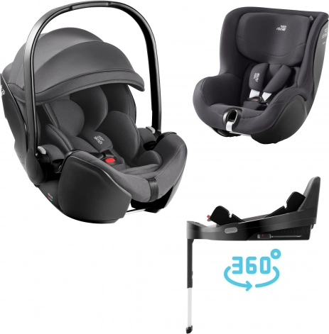 Set scaune auto pentru copii Britax Römer Baby-Safe Pro și Dualfix, gri