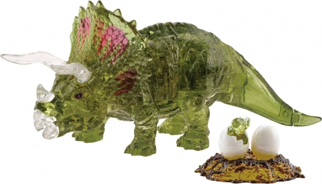 Puzzle 3D Crystal Triceratops cu Pui, 61 Piese