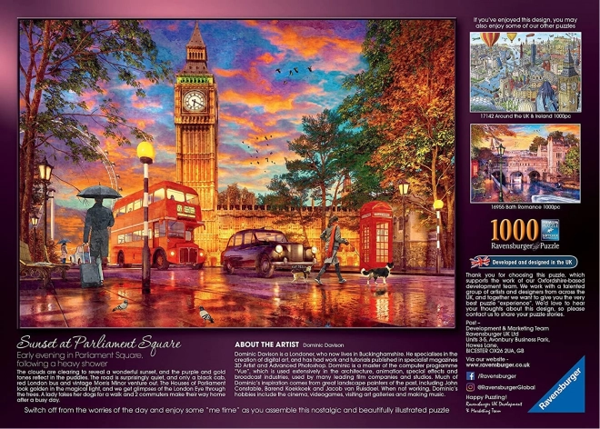 Puzzle Apus de soare la Parlament din Londra 1000 piese