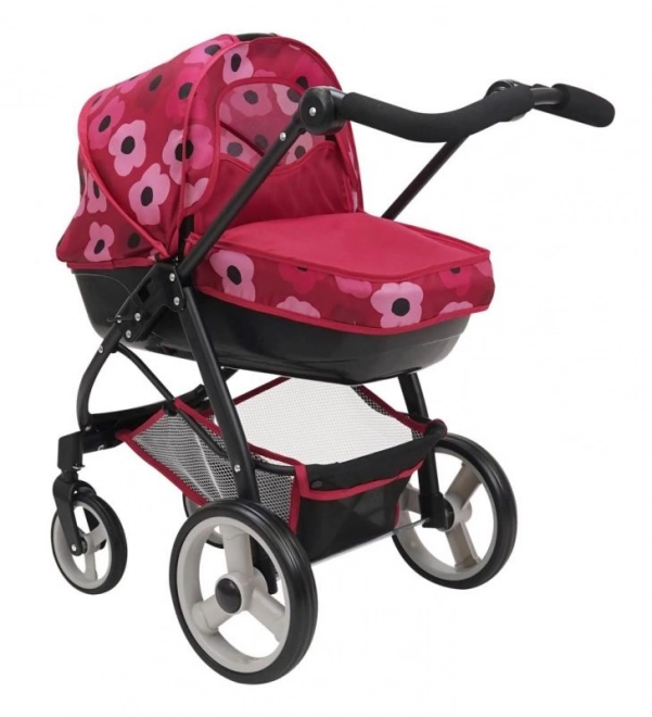 Cărucior pentru păpuși 2 în 1 Bella Poppy Red