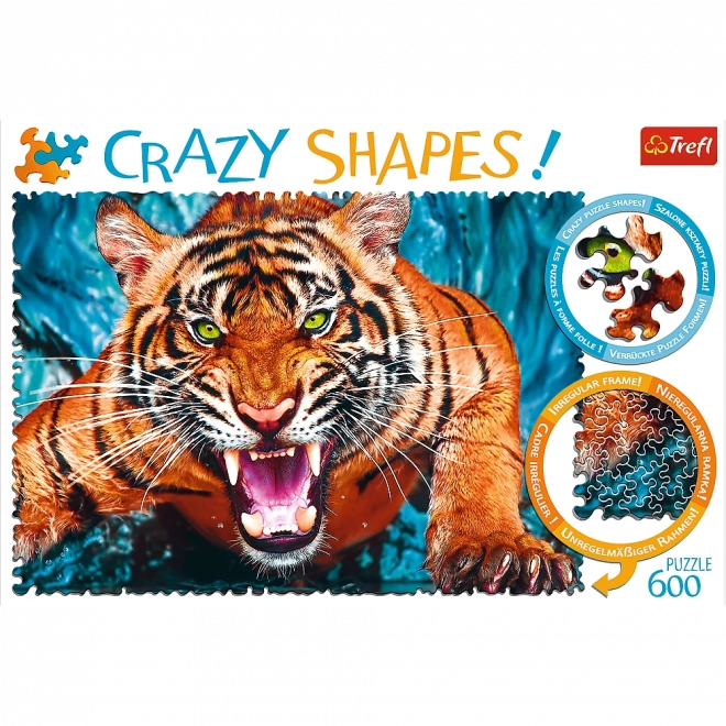 Puzzle Crazy Shapes Atacul tigrului 600 piese