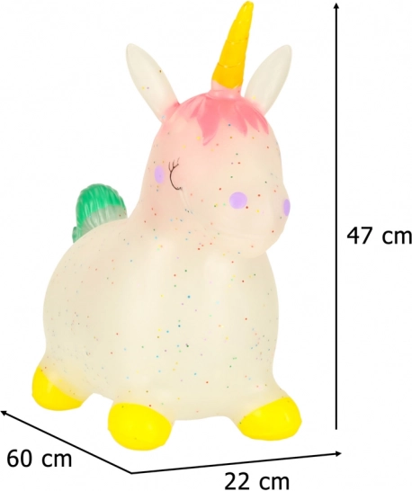 Jucărie săltăreață pentru copii cu pompă - Unicorn din cauciuc