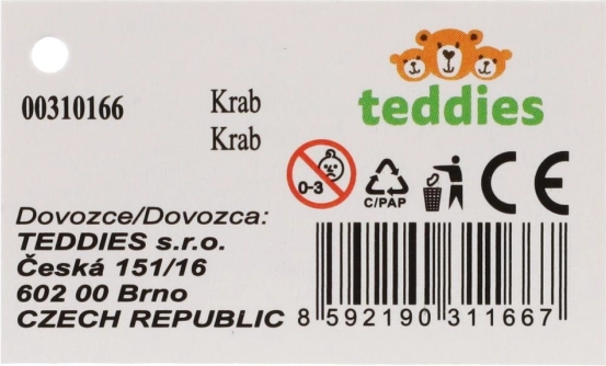 Jucărie crabul cu cheie 20x12cm - în două culori