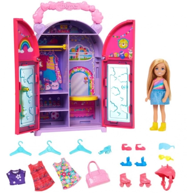 Set dulap Chelsea cu păpușa Barbie și accesorii