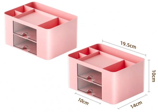 Organizator de birou roz cu sertare