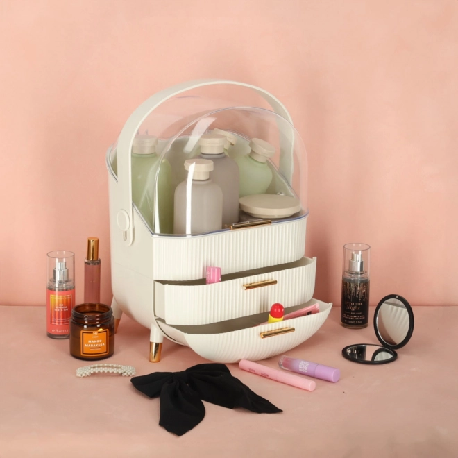 organizer cosmetic alb cu sertare