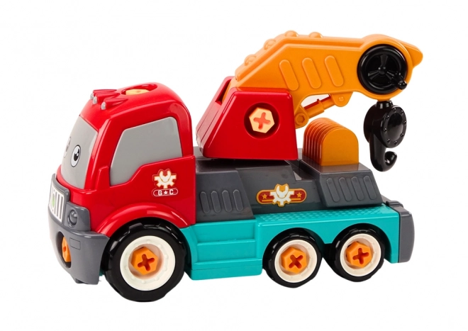 Camion Cu Macara Cartoon DIY Portocaliu