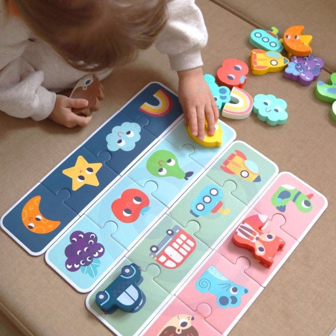 Woopie Green Pexeso din Lemn - Puzzle Tactile