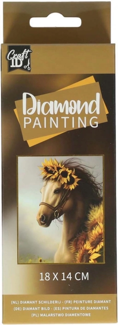 Pictură cu diamante Cal 14x18cm
