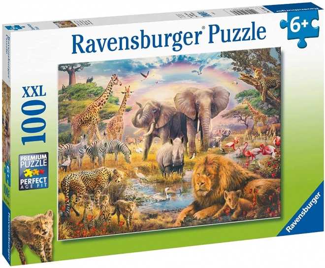 Puzzle XXL Ravensburger Savana Africană 100 Piese