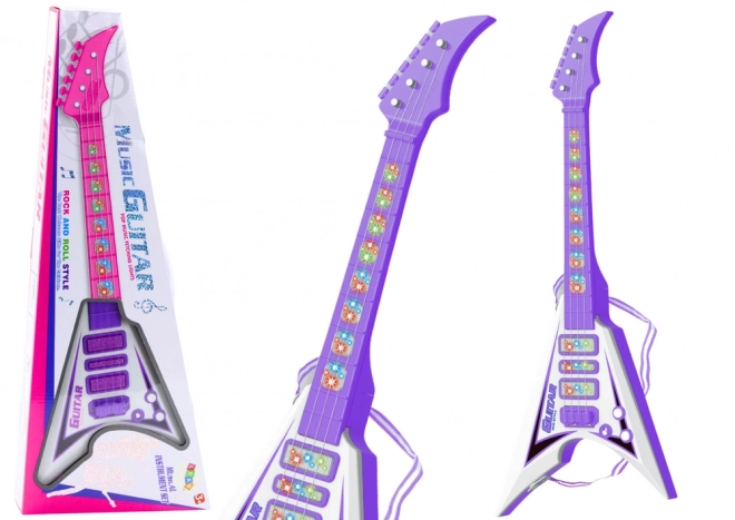 Chitară electrică pentru copii lumini și melodii violet