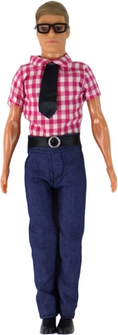 Marionetă Kevin în costum elegant cu cămașă roșie