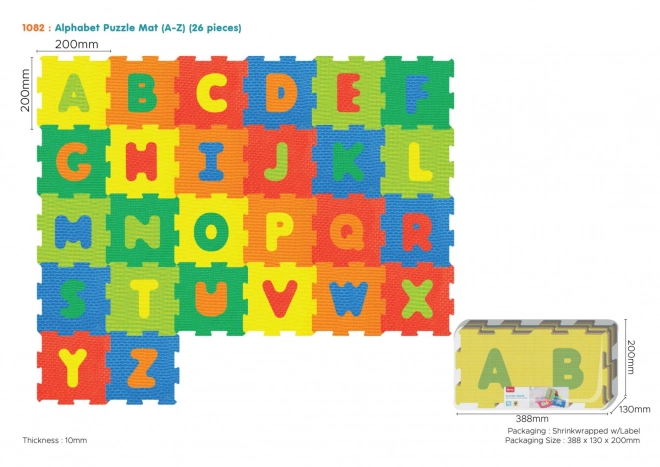 Covor puzzle din spumă cu alfabet pentru copii