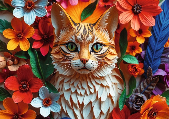 Puzzle artă pe hârtie: pisică 1000 piese