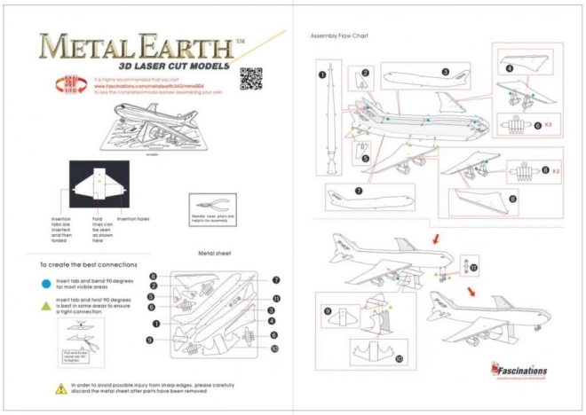 Puzzle 3D aeronavă de pasageri Boeing 747