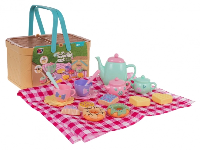 Set picnic cu coș și accesorii pentru copii