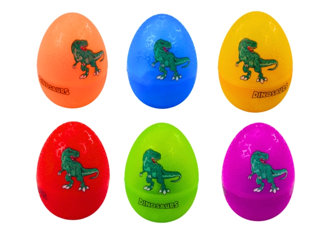 6 ouă colorate cu dinozauri ascunși
