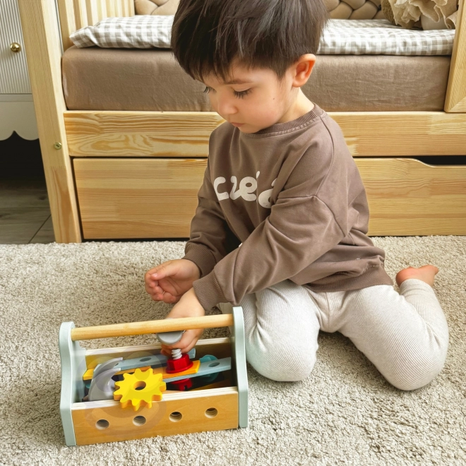Cutie cu unelte din lemn pentru copii