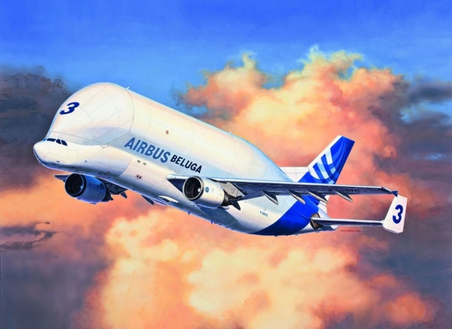 Model avion din plastic Airbus A300-600ST Beluga la scară 1/144