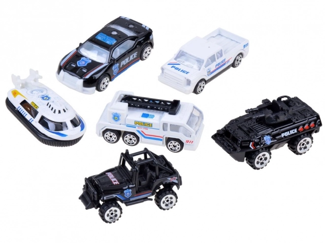 Set 6 mașinuțe metalice mix vehicule – poliție