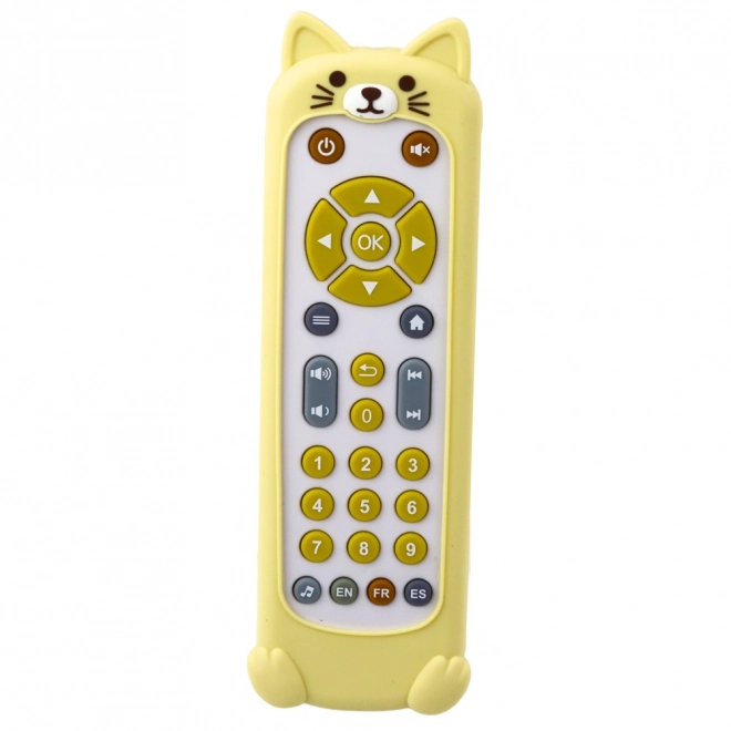 Telecomand interactiv pentru copii cu carcasă de silicon - pisică bej