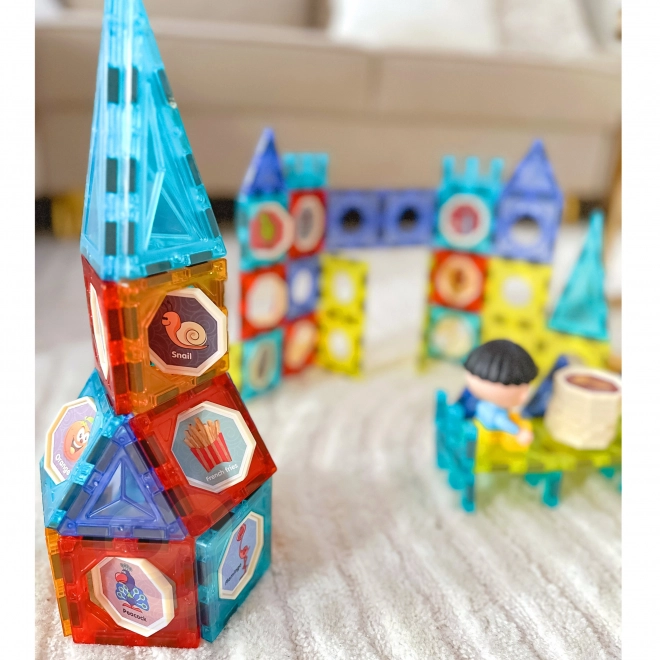 Set de construcții magnetice Woopie castel 98 piese