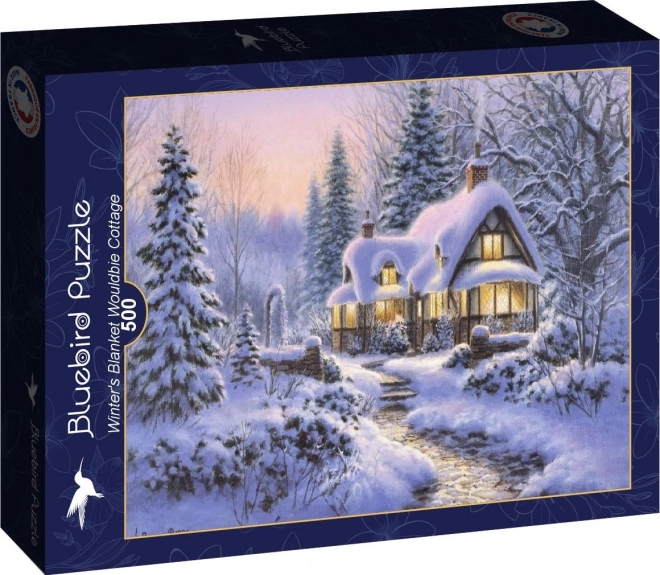 Puzzle Pătură de iarnă Wouldbie Cottage 500 de piese