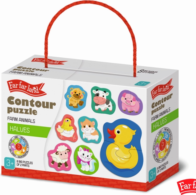 Puzzle contur Far Far Land – fermă, 8 imagini