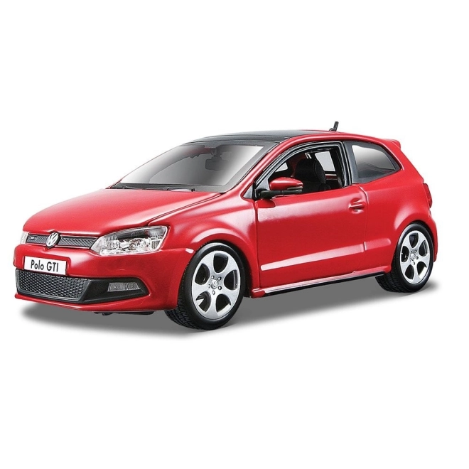 mașină metalică VW Polo GTI Mark 5 roșu la scară 1:24