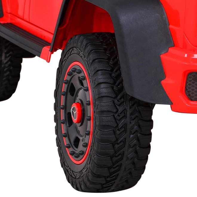 Mercedes G63 AMG Mașina pe baterii Roșie + Telecomandă + 6 roți EVA + Start lent + MP3 LED