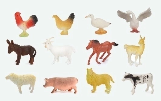 Set figurine animale fermă 12 piese 10 cm